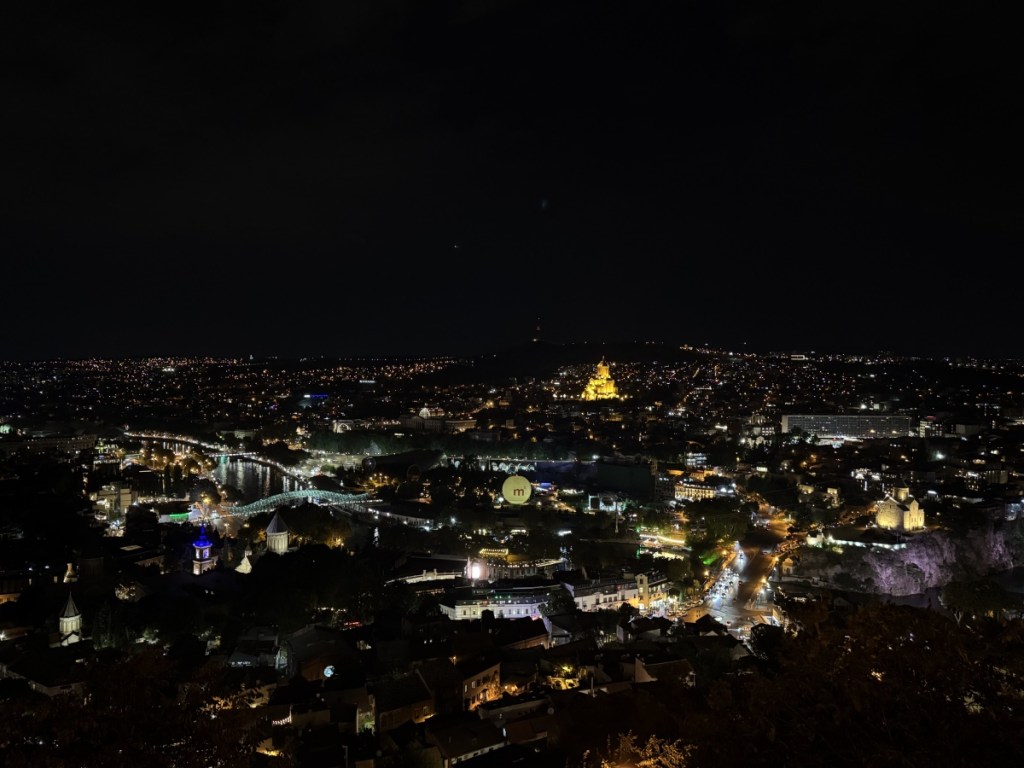 Panoramic view of Tbilisi from a hilltop